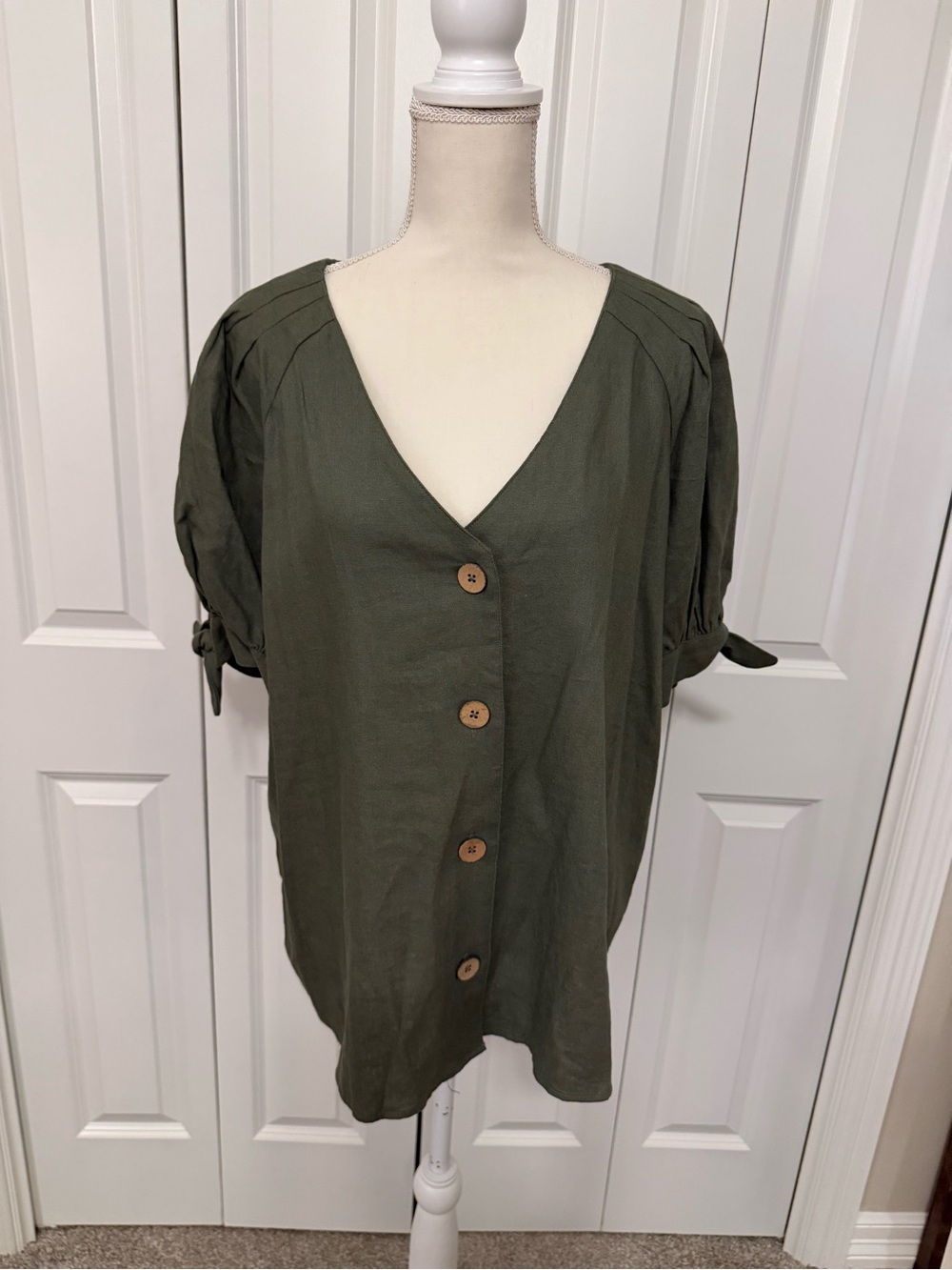 Anne Klein Women's Lantern Sleeve  Blouse Size XL NWT